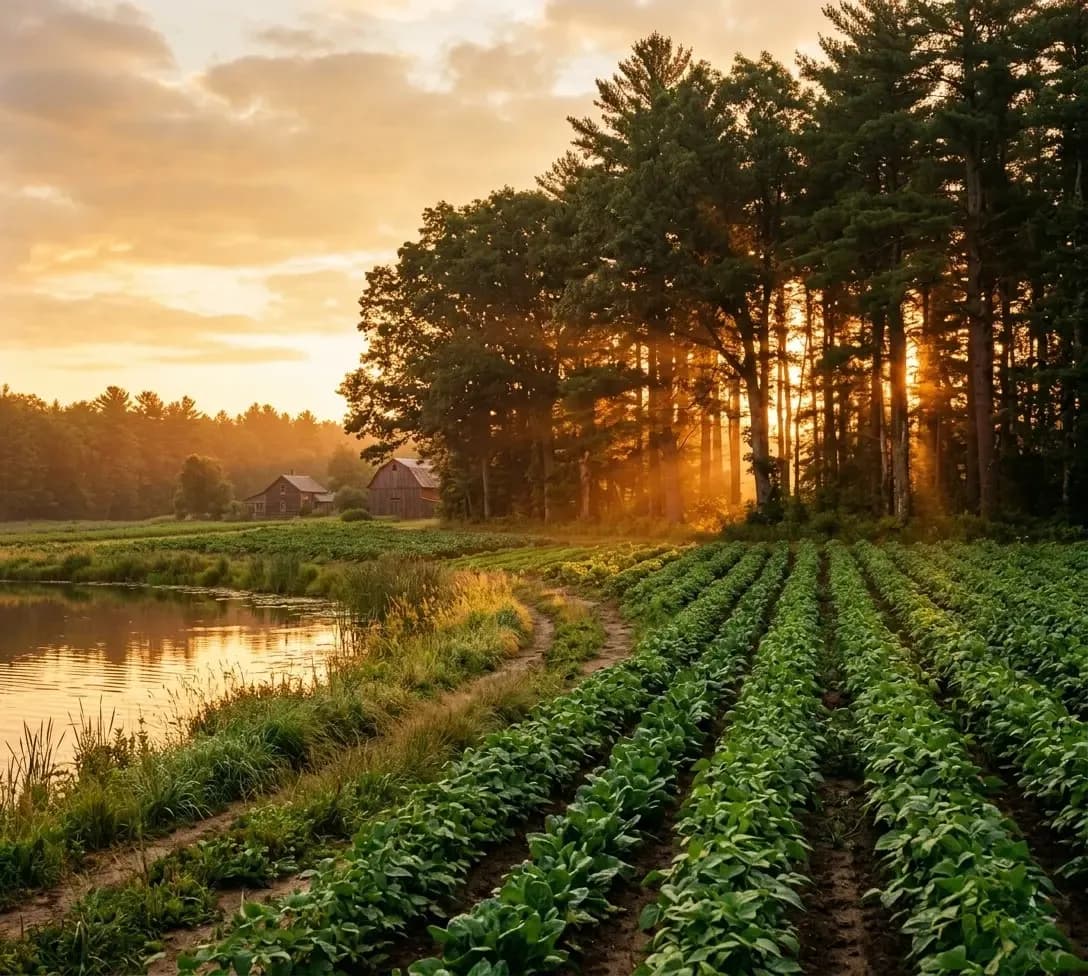 Mother Earth Heritage sunset field view